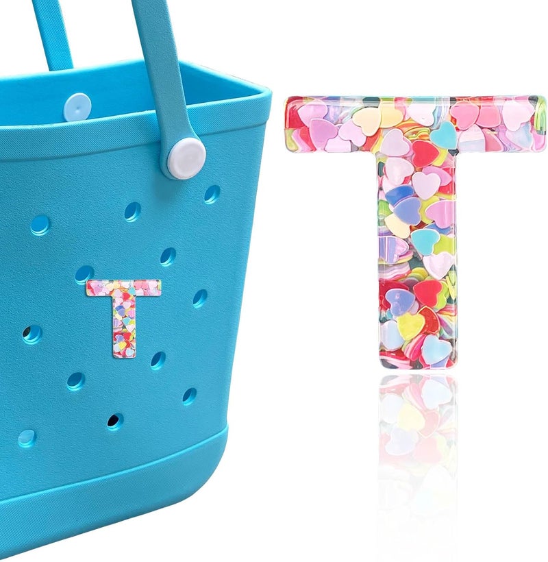 HLUWA Letter Charms for Bogg and Simply Southern Bags - Alphabet Sequin Lettering Accessories, Insert Decorative Letters for Handbag, Beach Tote - Image 1